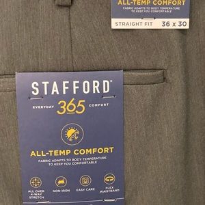 Stafford 36x30 Gray Straight Fit Dress Pants NWT